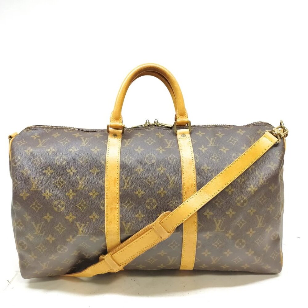 Louis Vuitton LV Boston Bag Keepall Bandouliere 50 Brown Monogram 625-041125 - Picture 1 of 9